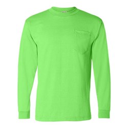 Bayside - Mens 1730 Usa-Made 50/50 Long Sleeve T-Shirt With A Pocket