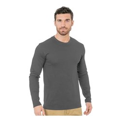 Bayside - Mens 9550 Unisex Fine Jersey Long Sleeve Crewneck T-Shirt