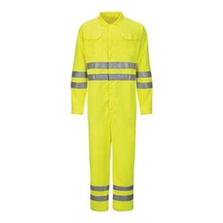 Bulwark - Mens Cmd8L Hi-Vis Deluxe Coverall With Reflective Trim - Cooltouch 2 - 7 Oz.