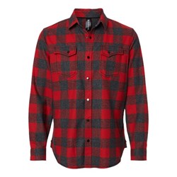Burnside - Mens 8219 Snap Front Long Sleeve Plaid Flannel Shirt