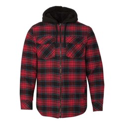 Burnside - Mens 8620 Quilted Flannel Full-Zip Hooded Jacket