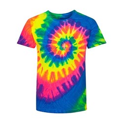 Dyenomite - Kids 20Bms Multi-Color Spiral Tie-Dyed T-Shirt