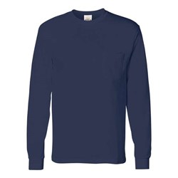 Hanes - Mens 5596 Authentic Long Sleeve Pocket T-Shirt