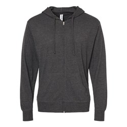 Independent Trading Co. - Mens Ss150Jz Lightweight Jersey Full-Zip Hooded T-Shirt
