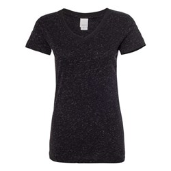 J. America - Womens 8136 Glitter V-Neck Short Sleeve T-Shirt