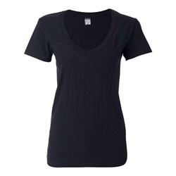 J. America - Womens 8169 V-Neck Slub T-Shirt