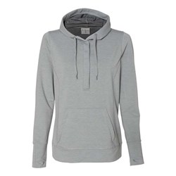J. America - Womens 8431 Omega Stretch Snap-Placket Hooded Pullover