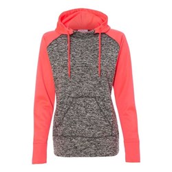 J. America - Womens 8618 Colorblocked Cosmic Fleece Hooded Sweatshirt