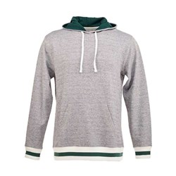 J. America - Mens 8701 Peppered Fleece Lapover Hooded Sweatshirt