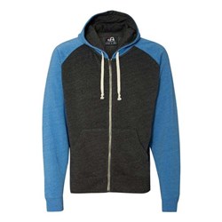 J. America - Mens 8874 Triblend Raglan Full-Zip Hooded Sweatshirt