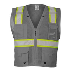 Kishigo - Mens B100-111 Ev Series Enhanced Visibility Multi-Pocket Mesh Vest