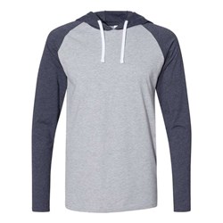 Lat - Mens 6917 Fine Jersey Hooded Long Sleeve Raglan T-Shirt