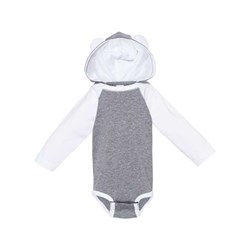 Rabbit Skins - Infants 4418 Fine Jersey Character Hooded Long Sleeve Bodysuit With Ears