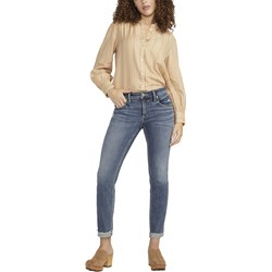 Silver Jeans - Womens Boyfriend Mid Rise Slim Leg Jeans