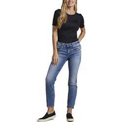 Silver Jeans - Womens Boyfriend Mid Rise Slim Leg Jeans