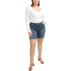 Silver Jeans - Womens Sure Thing Long Slim Fit High Rise Shorts