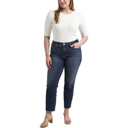 Silver Jeans - Womens Suki Straight Curvy Fit Mid Rise Crop Jeans
