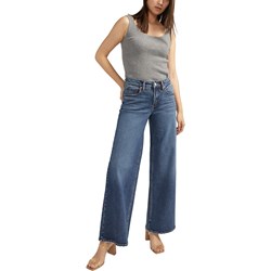 Silver Jeans - Womens Suki Wide Leg Curvy Fit Mid Rise Jeans