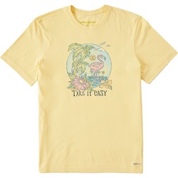 Life Is Good - Mens Dreamy Take It Easy Flamingo Crusher T-Shirt