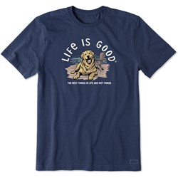 Life Is Good - Mens Fineline Best Things Golden Dock T-Shirt
