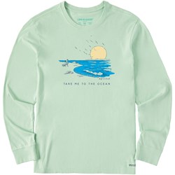 Life Is Good - Mens Fineline Ocean Walk Long Sleeve Crusher T-Shirt
