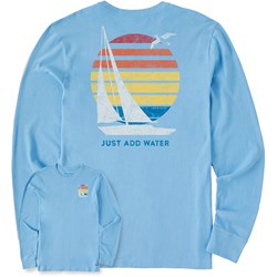 Life Is Good - Mens Just Add Water Sailboat Long Sleeve Crusher-Lite T-Shirt