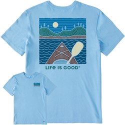 Life Is Good - Mens Woodblock Kayak Crusher T-Shirt