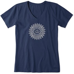 Life Is Good - Womens Antique Woodcut Mandala Crusher T-Shirt