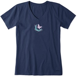 Life Is Good - Womens Celestial Butterfly Moon Crushe T-Shirt