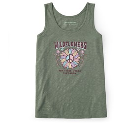 Life Is Good - Womens Groovy Wildflowers Can Where The Tank Top