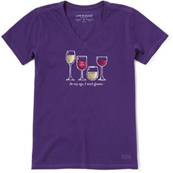 Life Is Good - Womens I Need Wine Glasses Crusher-Lite T-Shirt