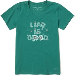 Life Is Good - Womens Daisy Bees Short Sleeve Crusher T-Shirt