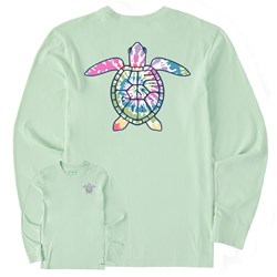 Life Is Good - Womens Turtle Shell Tie Dye Long Sleeve Crusher-Lite T-Shirt