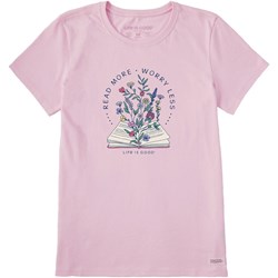 Life Is Good - Womens Read More Flower Book Crusher T-Shirt