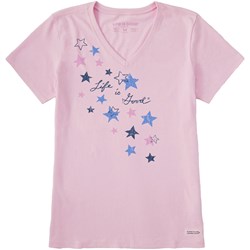 Life Is Good - Womens Shooting Stars Off-Placement Crusher T-Shirt