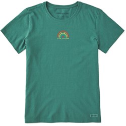 Life Is Good - Womens Simple Rainbow Heart Crusher T-Shirt