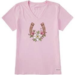 Life Is Good - Womens Storybook Horse Shoe Magnolia Short Sleeve T-Shirt