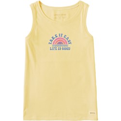 Life Is Good - Womens Take It Easy Rainbow Waves Crusher Tank Top