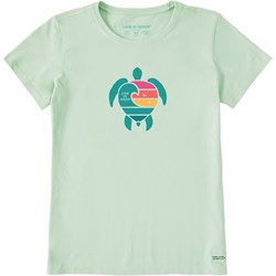 Life Is Good - Womens Wavy Turtle Crusher T-Shirt