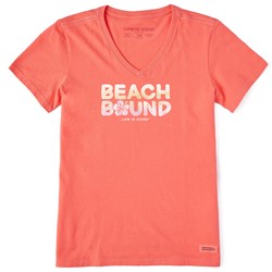 Life Is Good - Womens Wordsmith Beach Bound Hibiscus T-Shirt