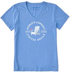 Life Is Good - Womens Worlds Longest Coffee Break Crusher T-Shirt