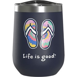 Life Is Good - Vintage Tie Dye Flip Flops Tumbler Mug