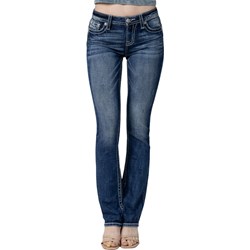 Miss Me - Womens Mid-Rise Slim Bootcut Jeans