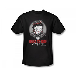 Betty Boop - Born To Ride Slim Fit Adult T-Shirt In Black