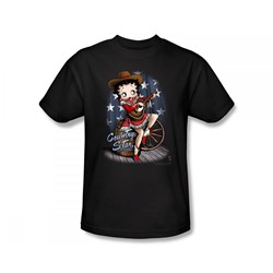 Betty Boop - Country Star Slim Fit Adult T-Shirt In Black