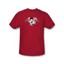 Betty Boop - Vintage Cutie Pup Slim Fit Adult T-Shirt In Red