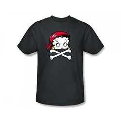 Betty Boop - Boop Pirate Slim Fit Adult T-Shirt In Charcoal