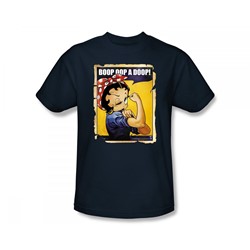 Betty Boop - Boop Power Slim Fit Adult T-Shirt In Navy