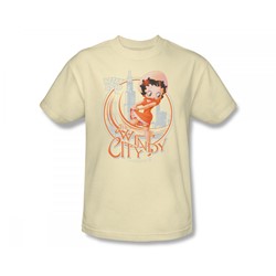 Betty Boop - The Windy City Slim Fit Adult T-Shirt In Cream