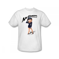 Betty Boop - Air Force Boop Slim Fit Adult T-Shirt In White